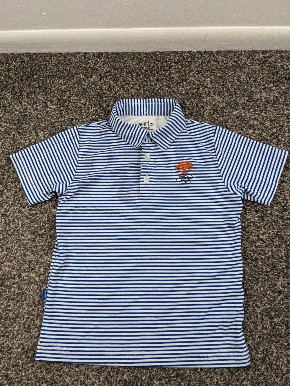 Kiawah Island Polo Shirt Boys 4T (Age 3-4) Garb Moisture Wicking Striped Blue